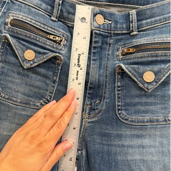 MOTHER Womens Sz 25 The Insider Crop Point Racing Hearts Jeans Casual Distressed - Picture 6 of 9